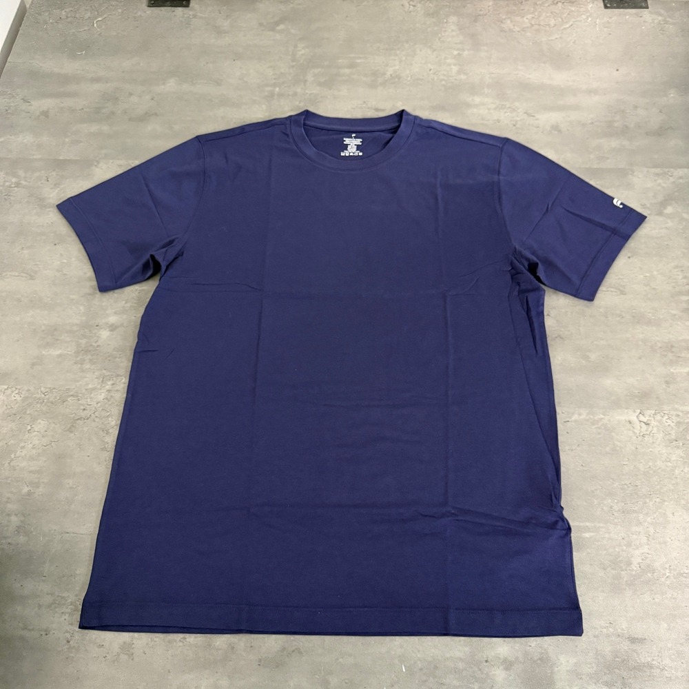 N 24-7 Tee T-Shirt Mens Large Short Sleeve Navy Blue Stretch NWOT